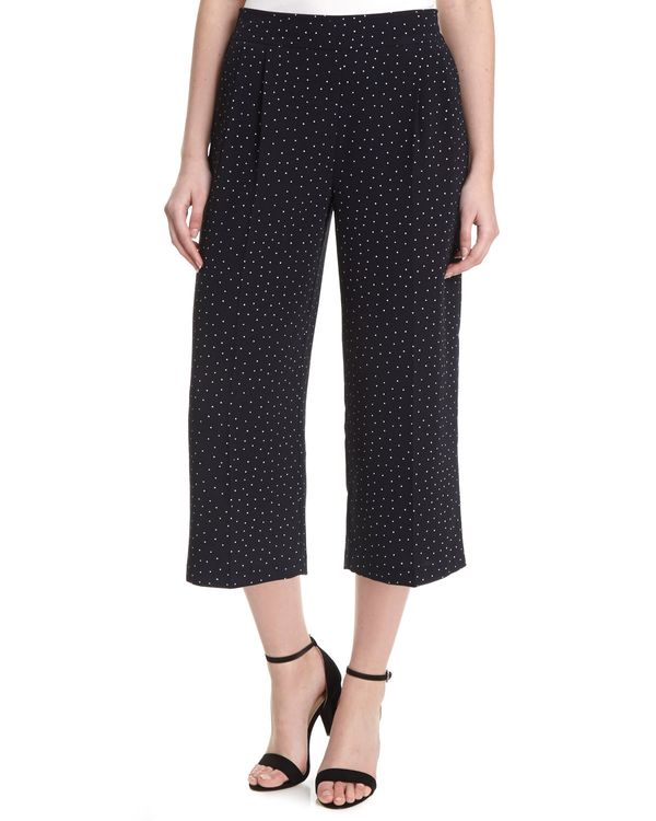 Wide Leg Printed Cropped Trousers