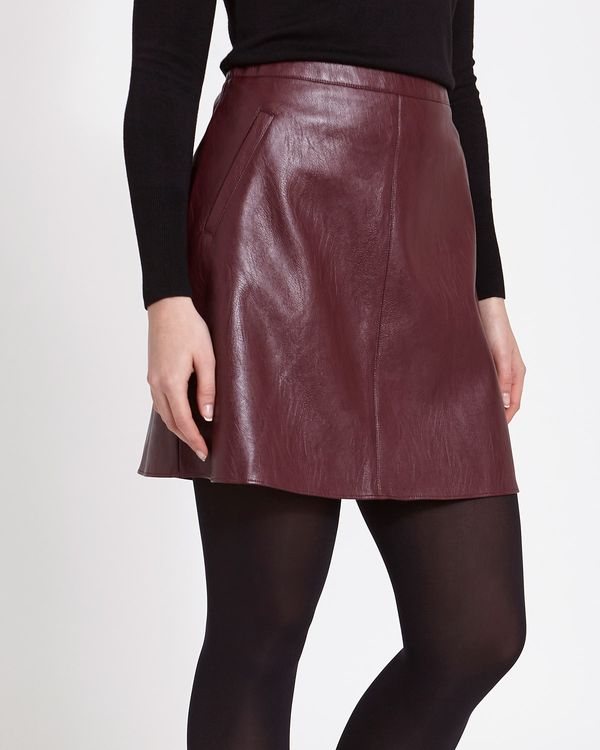 Dunnes Stores | Burgundy Leather Look Mini Skirt