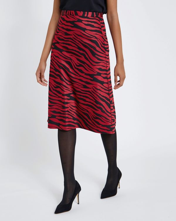 Zebra Printed Midi Skirt