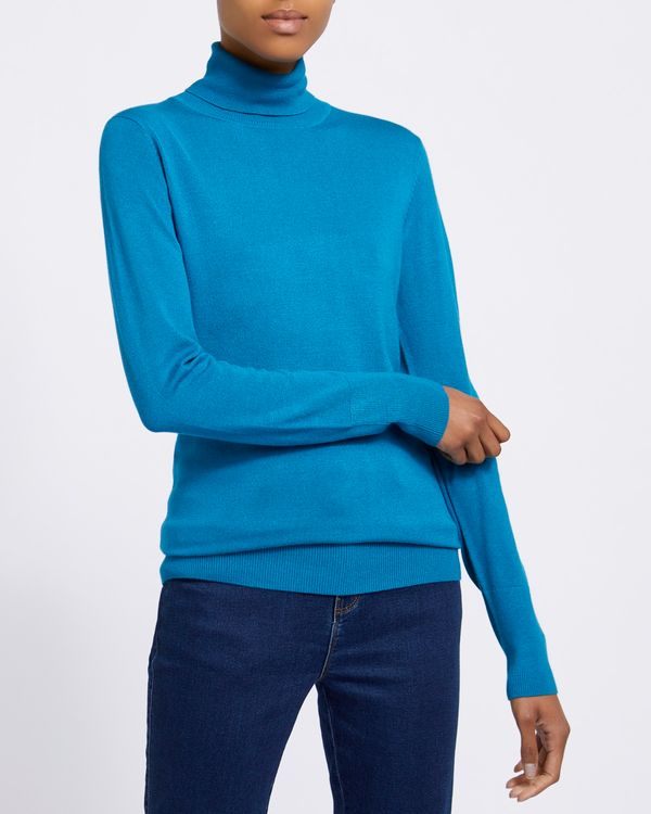 Dunnes Stores | Teal Polo Neck Jumper
