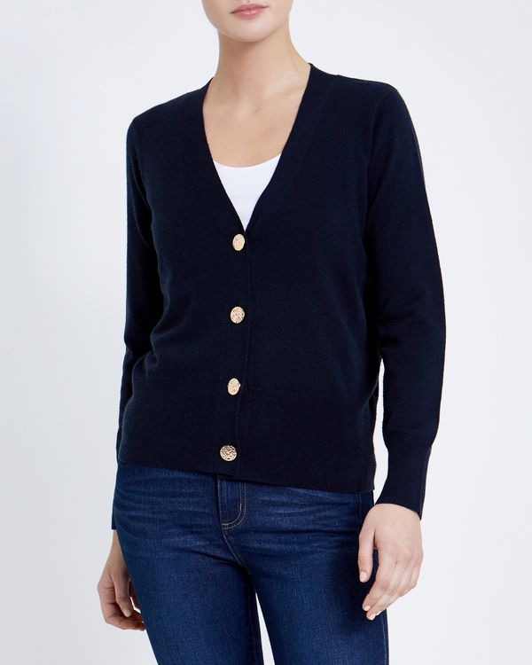 Dunnes Stores | Navy Gold Button Cardigan