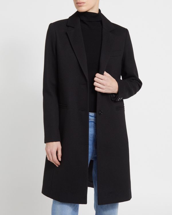 Twill Single Breasted Tailored Coat