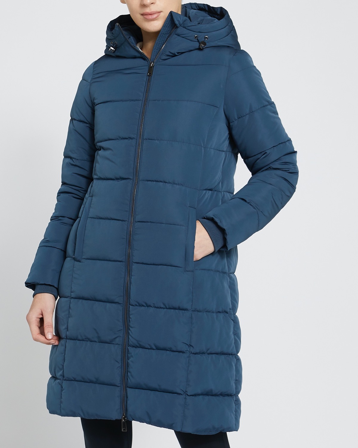 Dunnes Stores | Blue Long Padded Hooded Coat