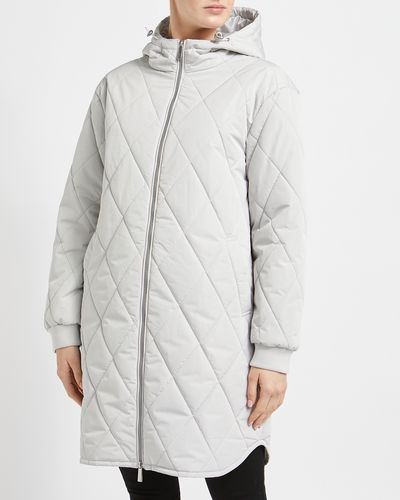 Diamond Quilted Coat With Contrast Lining thumbnail