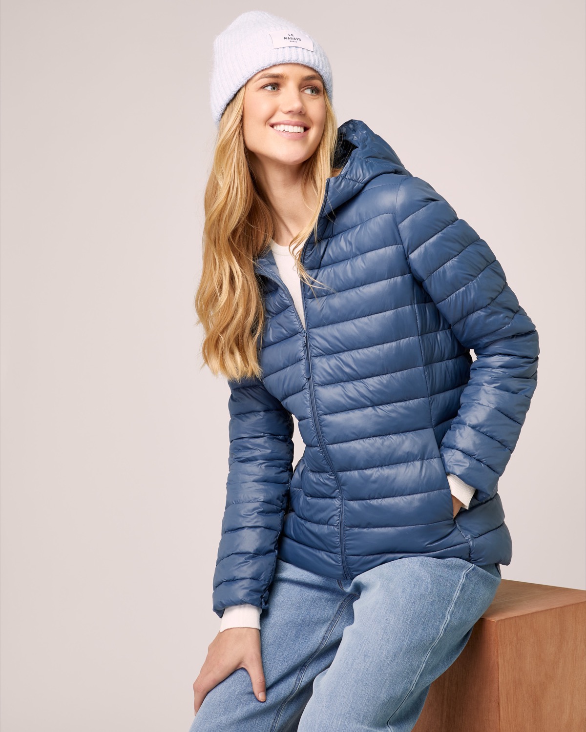 Dunnes Stores | Blue Superlight Hooded Puffer Jacket