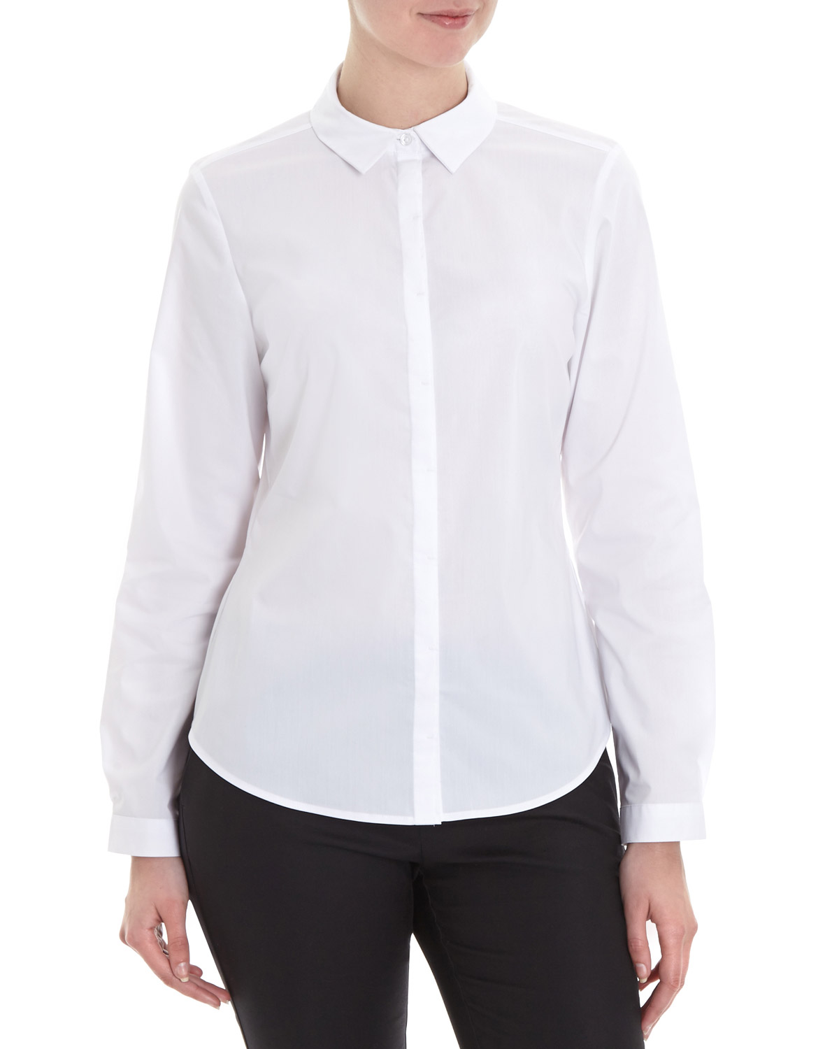 Dunnes Stores | White Concealed Placket Shirt