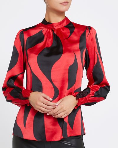 Abstract High Neck Blouse