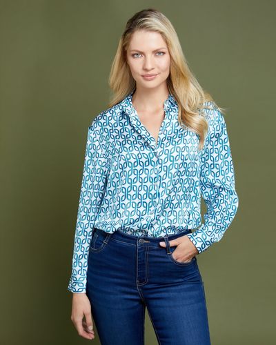 Femmes Vêtements Hauts & Tee-shirts Blouses manches courtes Dunnes Stores Blouses manches courtes Camiseta floral con espalda azul talla 42 