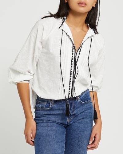 Kily.PH Crop Top Korean Shirt V Shape Blouse Front String Tops