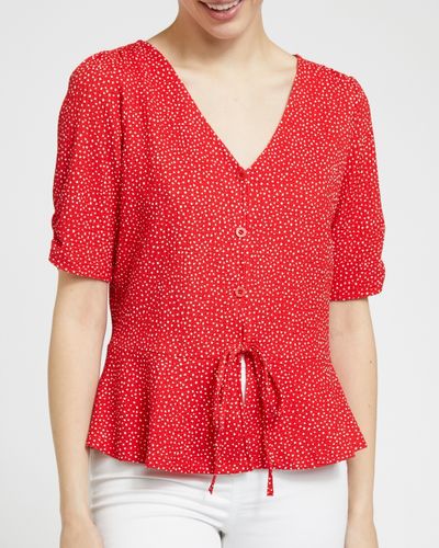 Button Front Tied Top
