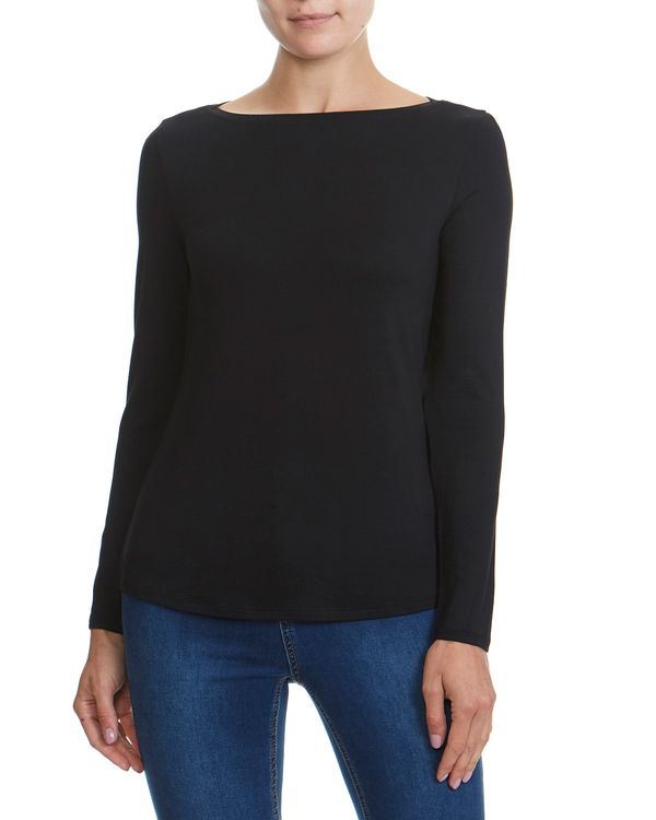 Long Sleeve Boat Neck Top