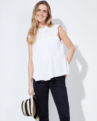 Sleeveless Lace Embroidered Top thumbnail