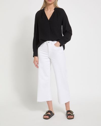 Double Cloth Cotton Long-Sleeved Top thumbnail