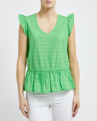 Peplum Embroidery Lace Detail Top thumbnail