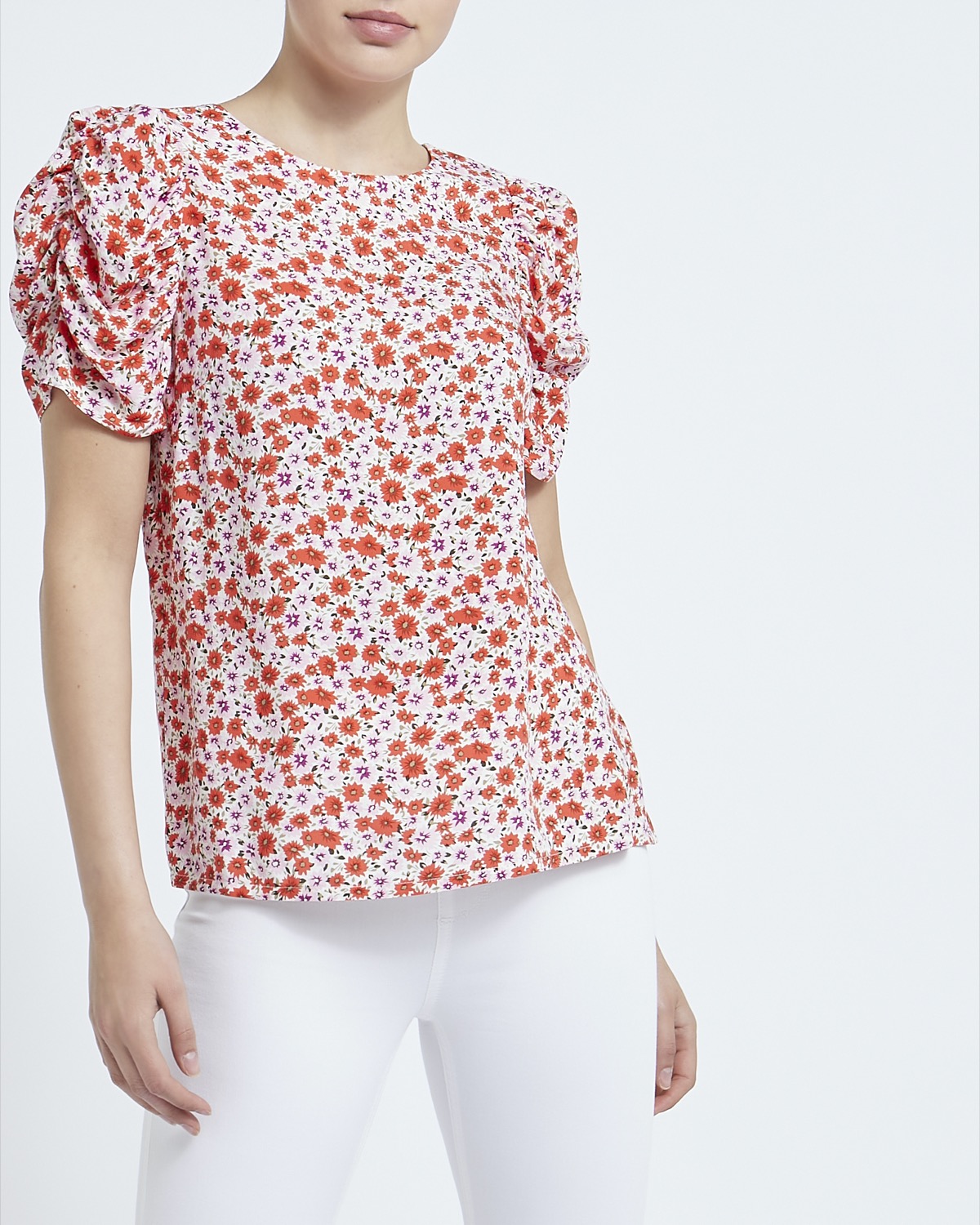 Dunnes Stores | Print Floral Print Puff Sleeve Top