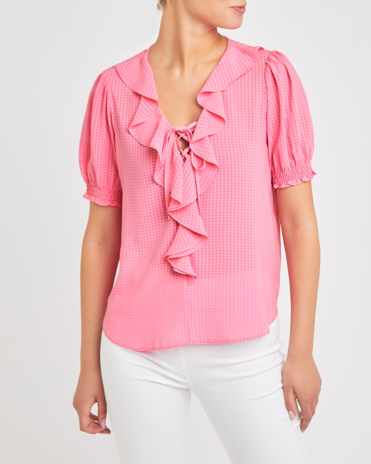 Dunnes Stores | Pink Puff Sleeve Top