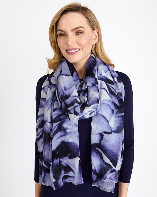 Gallery Blue Floral Scarf