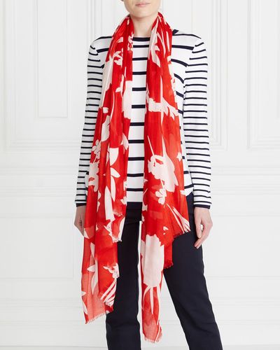 Gallery Red Floral Scarf thumbnail