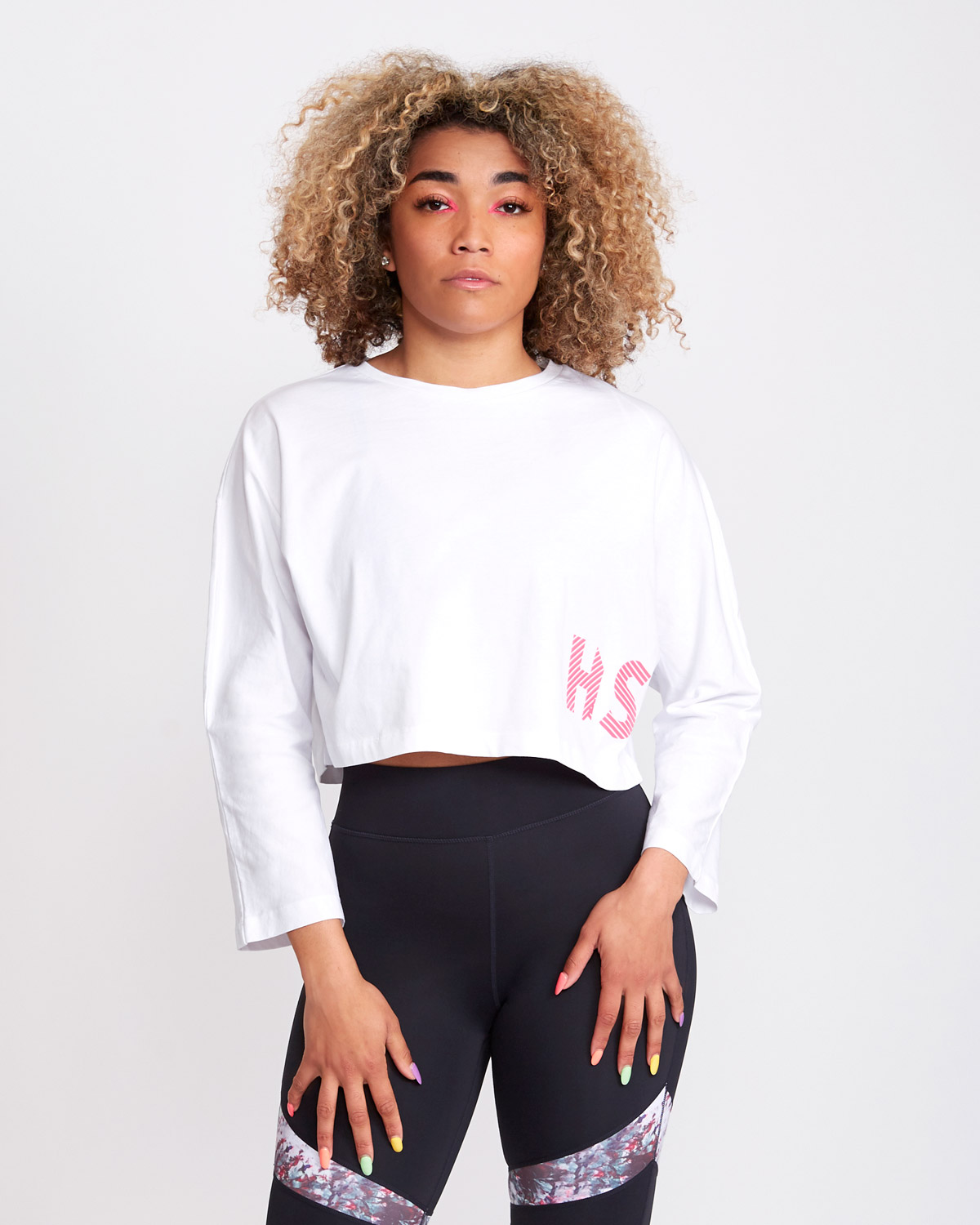 Dunnes Stores | White Helen Steele Long-Sleeved Crop T-Shirt