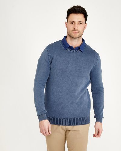 Paul Costelloe Living Enzyme Washed Ribbed Crew-Neck thumbnail
