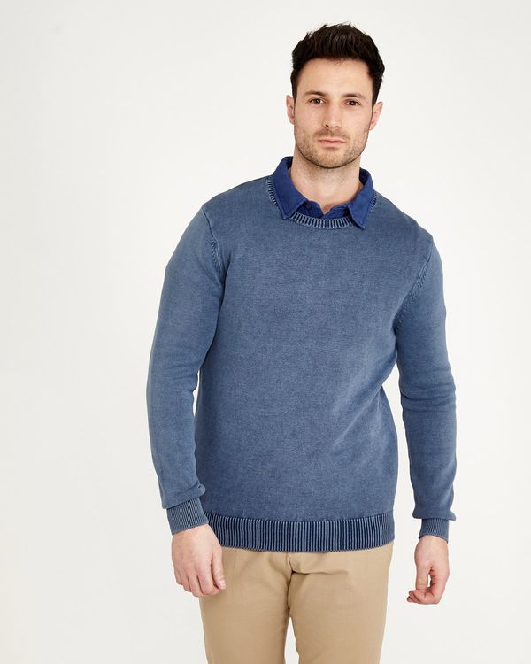 Paul Costelloe Living Enzyme Washed Ribbed Crew-Neck