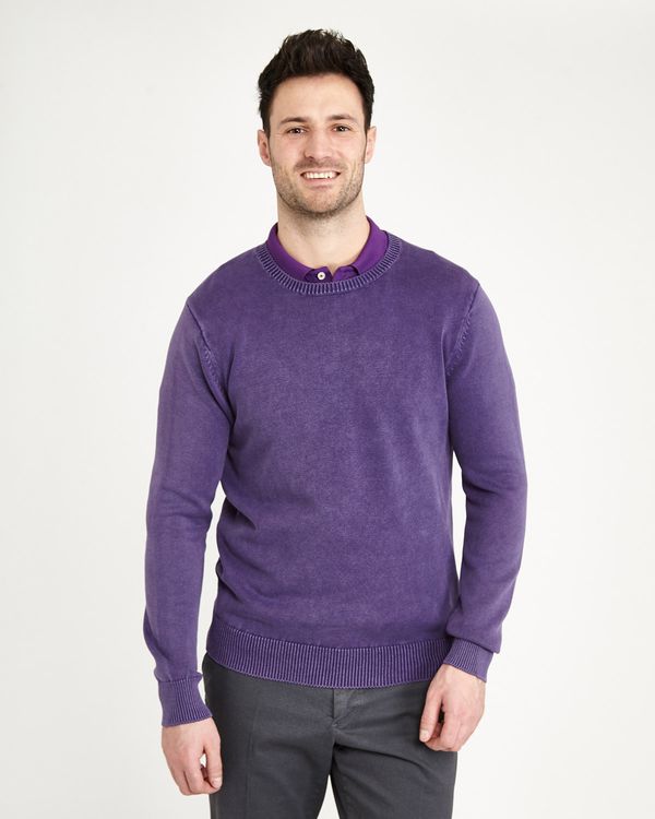 Paul Costelloe Living Enzyme Washed Ribbed Crew-Neck