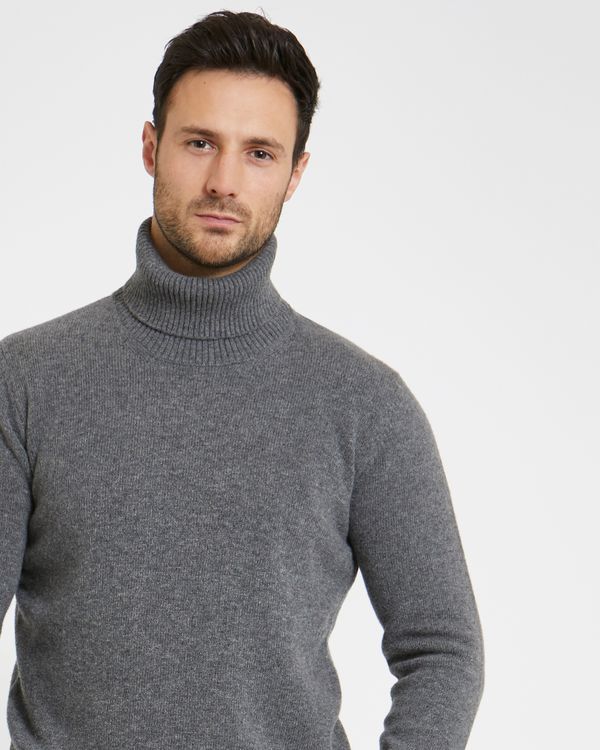 Paul Costelloe Living Grey Wool Cashmere Roll Neck (Made In Italy)