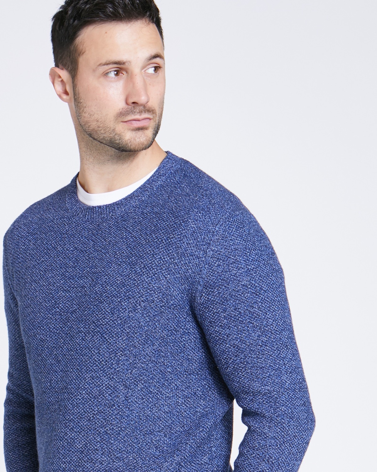 Dunnes Stores | Blue Paul Costelloe Living Blue Textured Crew-Neck Knit ...