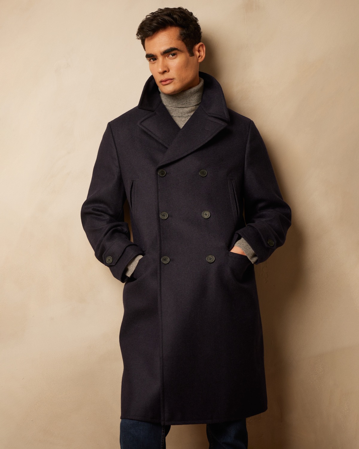 Dunnes Stores | Navy Paul Costelloe Living Double Breasted Overcoat