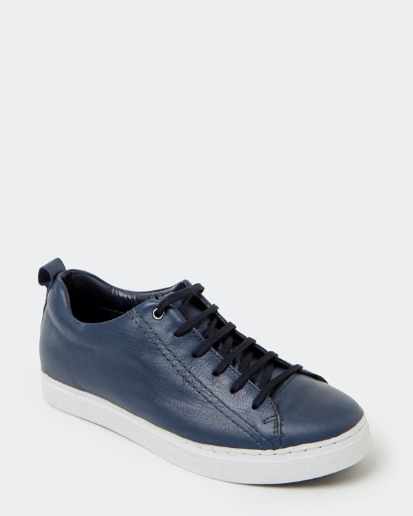 Paul Costelloe Living Navy Leather Trainer