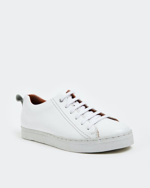 Dunnes Stores | White Paul Costelloe Living White Leather Trainer