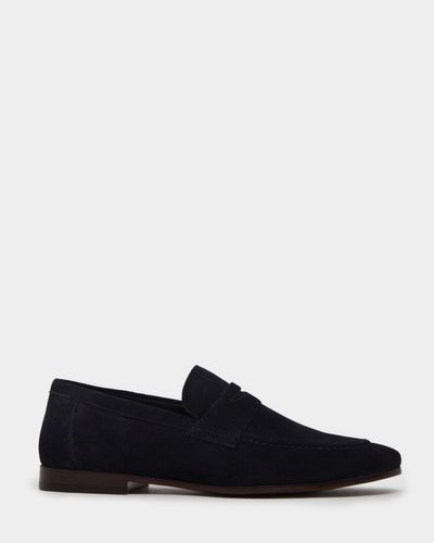 Paul Costelloe Living Navy Suede Loafer thumbnail