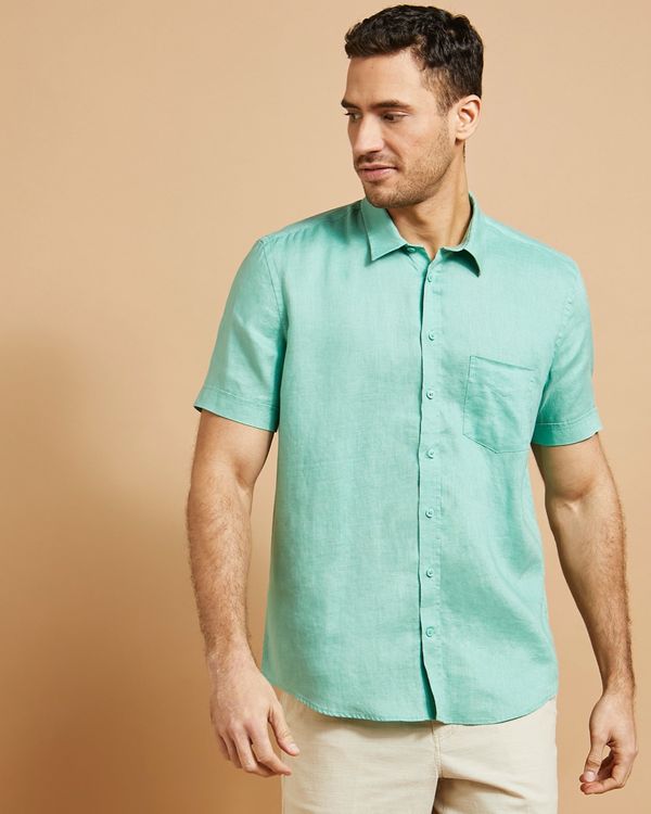 Paul Costelloe Living Short-Sleeved Linen Solid Shirt