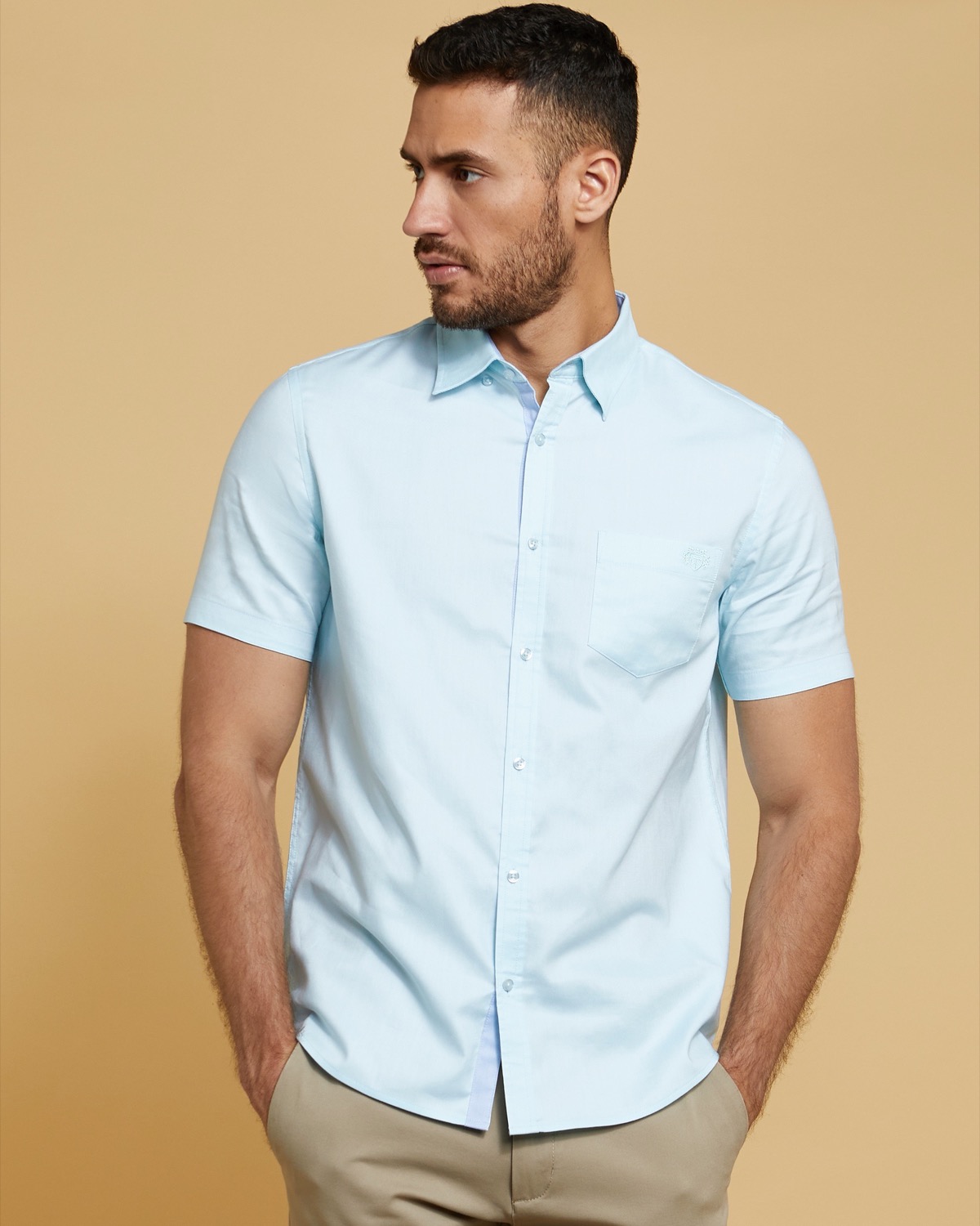 Dunnes Stores | Aqua Paul Costelloe Living Short Sleeve Oxford Shirt