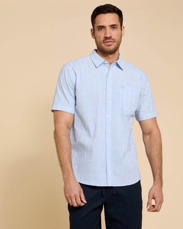 Paul Costelloe Living Short Sleeve Cotton Seersucker Shirt