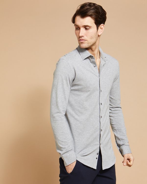 Paul Costelloe Living Grey Knitted Slim Fit Shirt