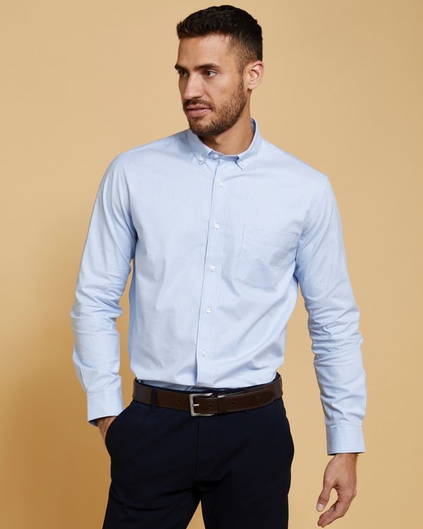 Dunnes Stores | Blue-stripe Paul Costelloe Living Blue Stripe Oxford Shirt