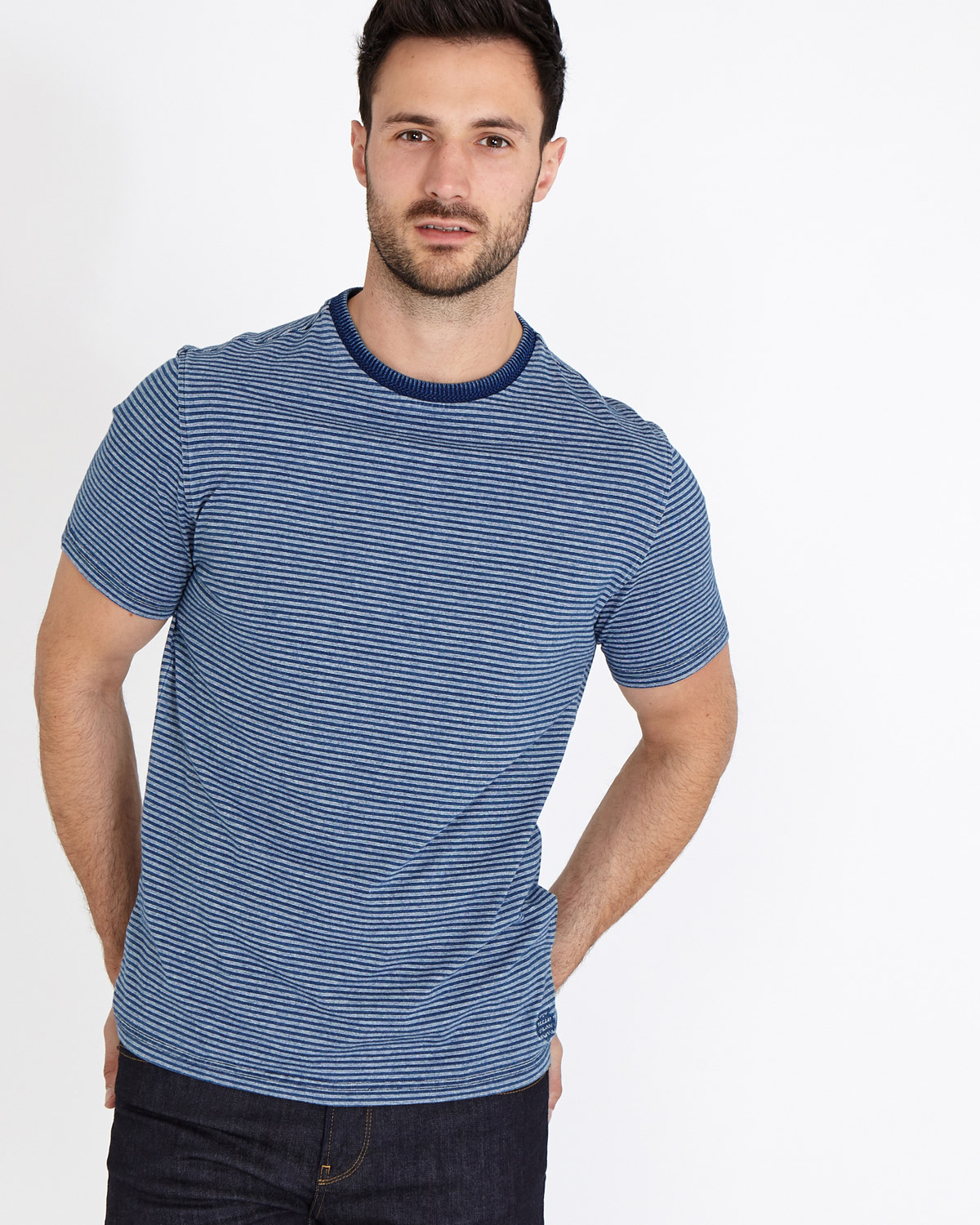 Dunnes Stores | Blue Paul Costelloe Living Stripe Indigo T-Shirt