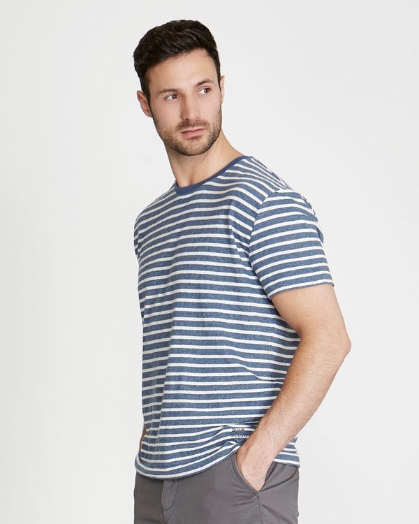 Paul Costelloe Living Linen Blend Stripe T-Shirt
