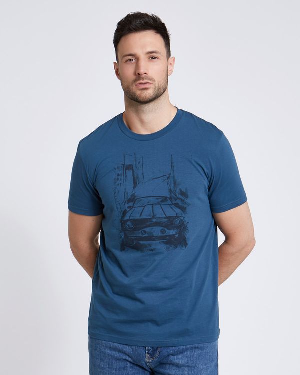 Paul Costelloe Living Teal Printed T-Shirt