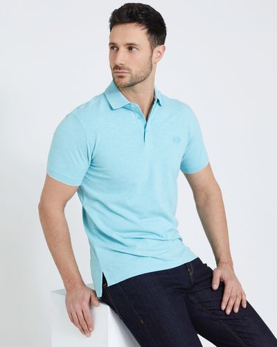 Paul Costelloe Living Turquoise Slim Stretch Pique Polo thumbnail