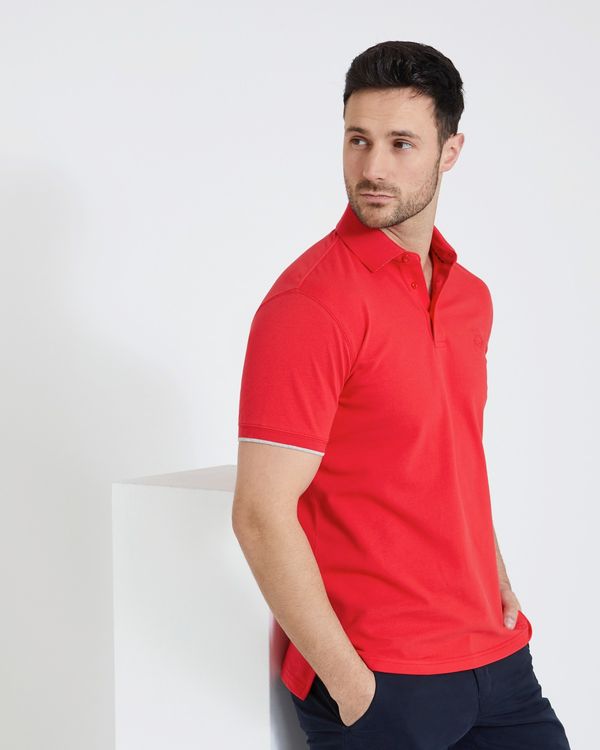 Paul Costelloe Living Red Slim Stretch Pique Polo