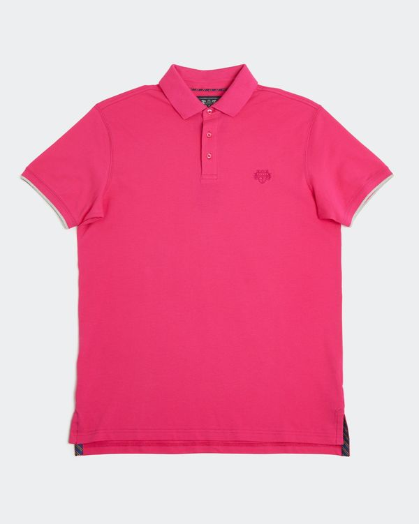 Paul Costelloe Living Pink Stretch Pique Polo