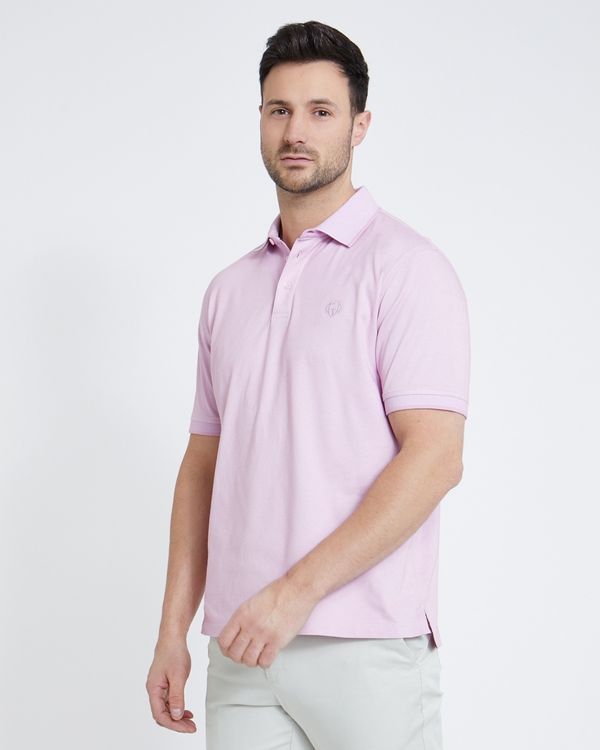 Paul Costelloe Living Pink Modal Pique Polo Shirt