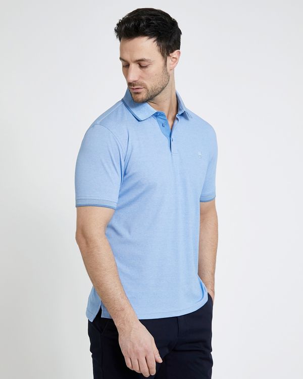 Paul Costelloe Living Blue Modal Pique Polo Shirt