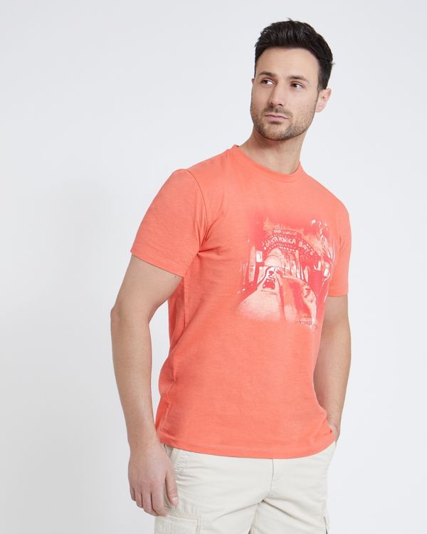 Paul Costelloe Living Coral Printed Slub T-Shirt