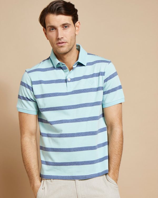 Paul Costelloe Living Turquoise Grindle Stripe Polo