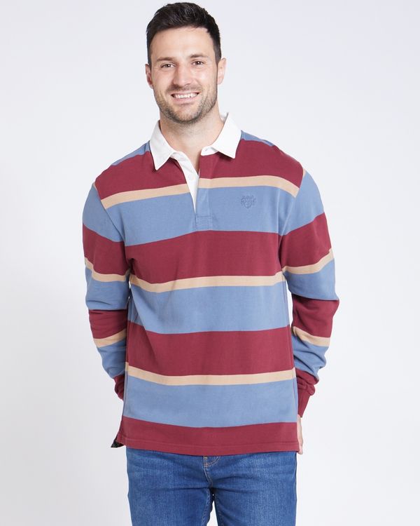 Paul Costelloe Living Wine Stripe Rugby Shirt
