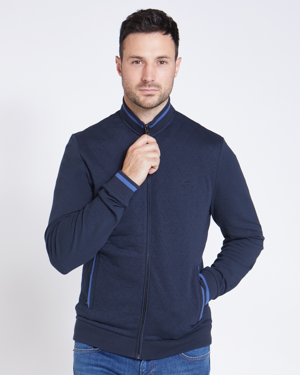 Dunnes Stores | Navy Paul Costelloe Living Quilted Zip Through Jacket