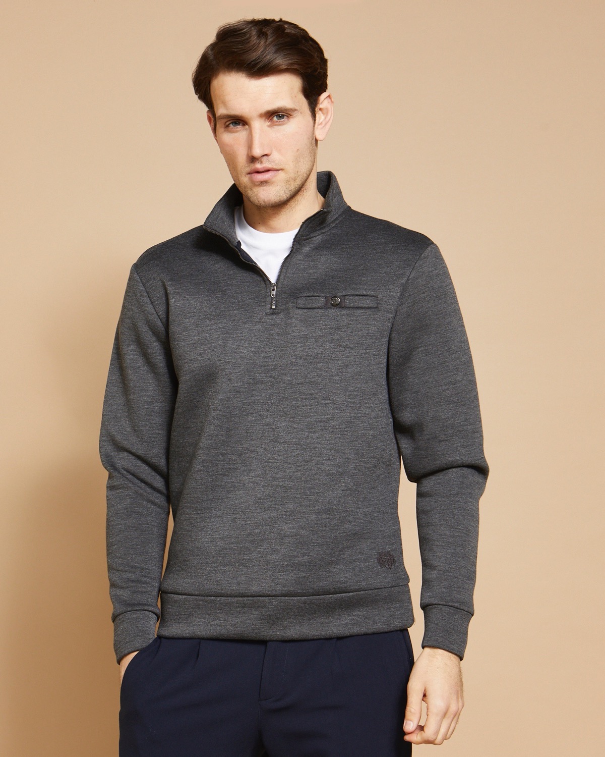 Dunnes Stores | Charcoal Paul Costelloe Living Charcoal 1/2 Zip Sweater